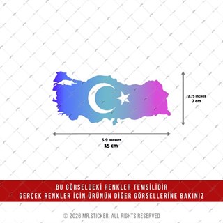 CSFT13 Renk Değiştiren Seri Ay Yıldızlı Türkiye Haritası