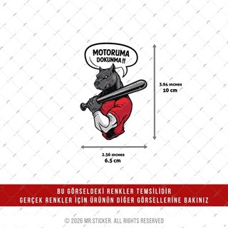 CSFT14 Renk Değiştiren Seri Motoruma Dokunma Kızgın Pitbull Etiketi