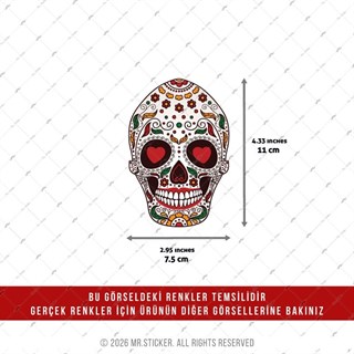 CSFT18 Renk Değiştiren Seri Kalp Gozlu Sugar Skull Kurukafa Etiketi