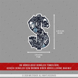 CSFT25 Renk Değiştiren Gangsta Motifli Dolar Etiketi