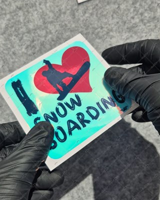 CSFT53 Renk Değiştiren Seri I love Snowboard Etiketi