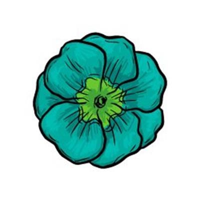 FLW7 Yesil Cicek Etiketi Pastel Renk