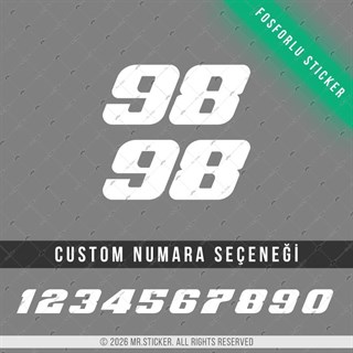 PRS36 Karanlıkta Işıldayan Numara Stickerı 2li Set