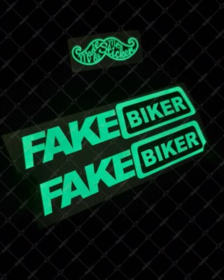 GIDW45 Karanlıkta Işıldayan Fake Biker Etiketi 2li Set