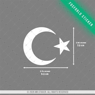 GIDW5 Karanlıkta Işıldayan Ay Yıldız Etiketi