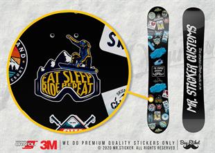 HBG105 Eat Sleep Ride Repeat Yazili Etiket