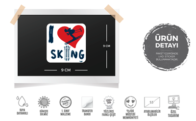 HBG46 I love Skiing Etiketi