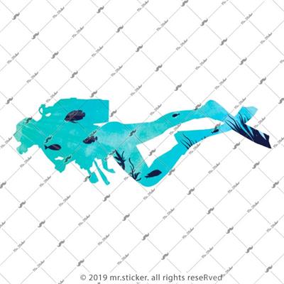 HBG55 Okyanus Motifli Dalgic Silueti Etiketi