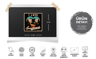 HBG91 Snowboard Seviyorum Yazili Etiket