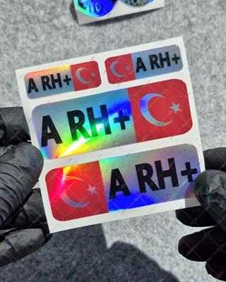 HLGBT03 Hologram A Rh Pozitif (+) Kan Grubu Etiket Seti