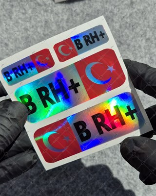 HLGBT05 Hologram B Rh Pozitif (+) Kan Grubu Etiket Seti