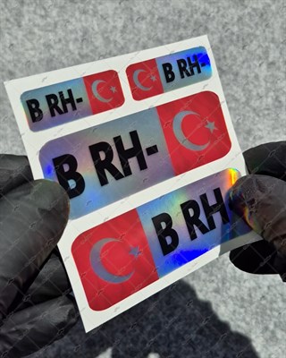 HLGBT06 Hologram B Rh Negatif (-) Kan Grubu Etiket Seti