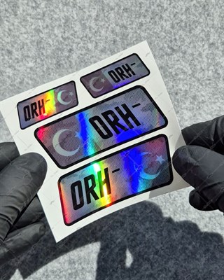 HLGBT11 Hologram 0 Rh Negatif (-) Kan Grubu Etiket Seti