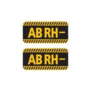 ISG12 Reflektif AB Rh Negatif (-) Kan Grubu Etiket Seti V1