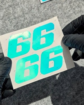 PRS30 Mavi Mor Renk Geçişli Reflektif Numara Stickerı 2li Set