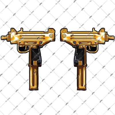 MSL108 Altın Uzi Karikatür Etiketi