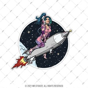 PNP51 Space Girl Pinup Kizi Etiketi
