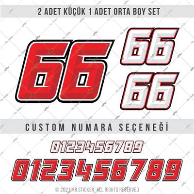 PRS12 Kirmizi Renkli Yaris Numarasi Seti