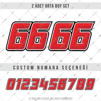 PRS12 Kirmizi Renkli Yaris Numarasi Seti