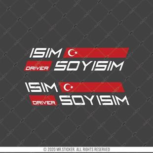 PRS18 Ozel Seri Custom Yarisci Ismi Sticker Seti