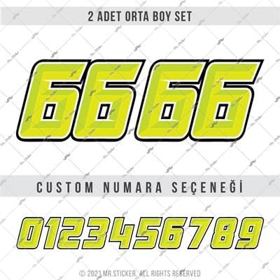 PRS6 Acik Yesil Renkli Yaris Numarasi Seti