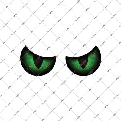 RFHLM117 Reflektif Yesil Canavar Gozleri Etiketi Orta Boy
