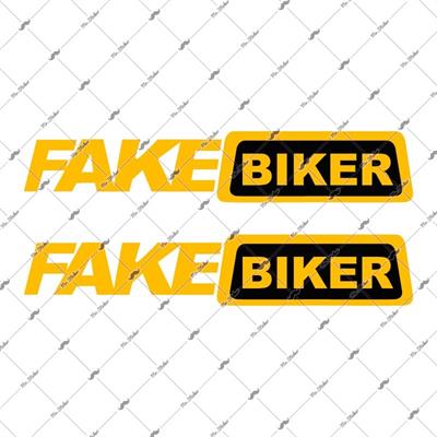 RFHLM133 Reflektif Fake Biker Yazili Etiket 2' li Set