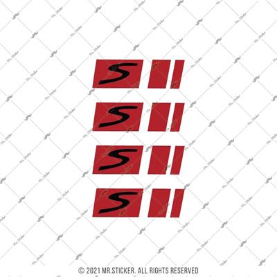 RFHLM83 Vespa Jant Sticker Seti - 4 ad Jant Uzeri Kirmizi Renk
