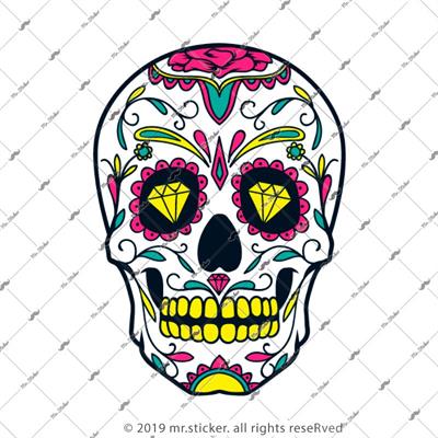 SKL55 Elmas Gozlu Sugar Skull Etiketi