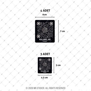 SMINS30 Hologram QR Instagram Seti 7 Parça Siyah Renk