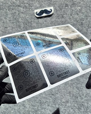 SMINS34 Platin Görünümlü QR Instagram Seti 7 Parça