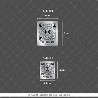 SMINS34 Platin Görünümlü QR Instagram Seti 7 Parça