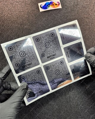 SMINS34 Platin Görünümlü QR Instagram Seti 7 Parça