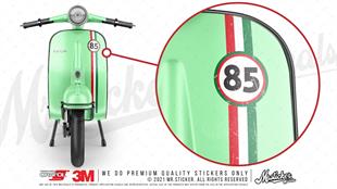 STS30VP Kişiye Özel Numaralı Eskitilmiş Desenli Kırmızı Beyaz Yeşil Desenli Şerit Seti