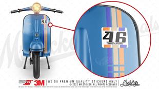 STS55VP Mavi Krem Turuncu Desenli Şerit