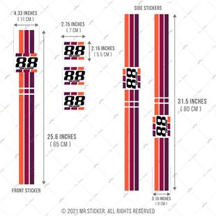 STS56VP Mor Bordo Turuncu Desenli Şerit