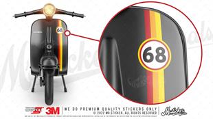 STS57VP Sari Turuncu Kirmizi Desenli Şerit