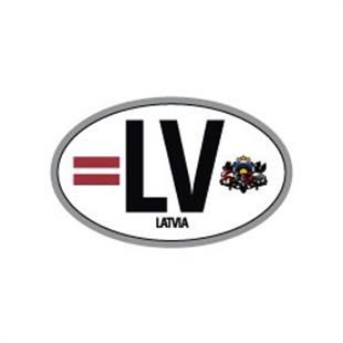 ULK53 Letonya (LV) Reflektif Ulke Etiketi