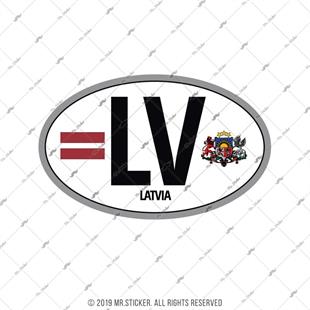 ULK53 Letonya (LV) Reflektif Ulke Etiketi