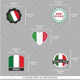 VSPBDL11 Italya Bayragi Sticker Seti