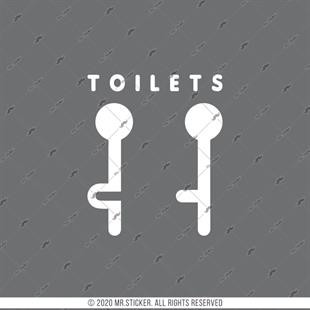 WC10 Detayli Kesim Unisex Tuvalet Simgesi Etiketi