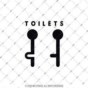 WC10 Detayli Kesim Unisex Tuvalet Simgesi Etiketi