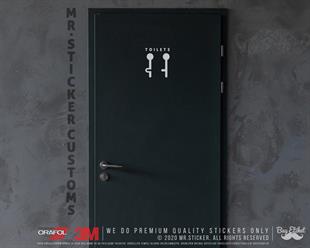 WC10 Detayli Kesim Unisex Tuvalet Simgesi Etiketi