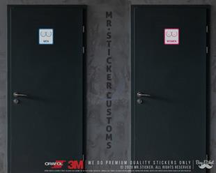 WC12 Bay Tuvalet Simgesi Etiketi