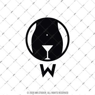 WC14 Bay Bayan Tuvalet Simgesi Etiketi Siyah Renk