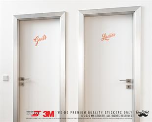 WC18 Ladies Yazili Bayan Tuvalet Simgesi Etiketi