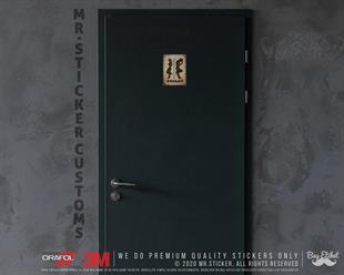 WC19 Vahsi Bati Bay Bayan Tuvalet Simgesi Etiketi