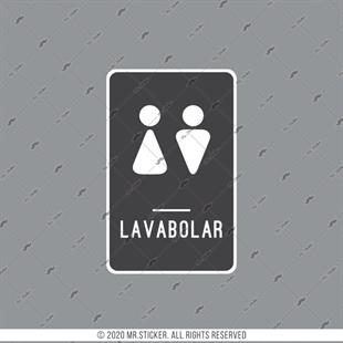 WC20 Lavabolar Yazili Tuvalet Simgesi Etiketi
