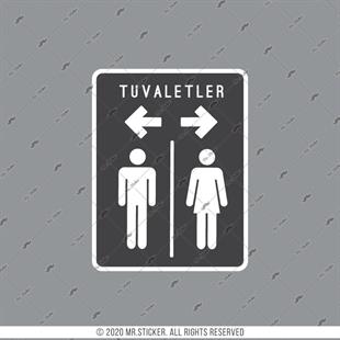 WC21 Tuvaletler Yazili WC Simgesi Etiketi