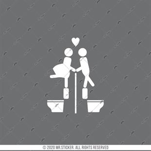 WC27 Detayli Kesim Unisex Tuvalet Simgesi Etiketi